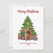 Cocker Spaniel Hond Familie Kerstmis Feestdagenkaart (Voorkant)