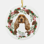 Cocker Spaniel hond Gepersonaliseerd Huisdier Orna Keramisch Ornament (Voorkant)