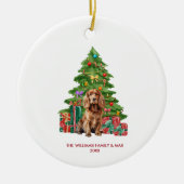Cocker Spaniel hond gepersonaliseerd Kerstmis Keramisch Ornament (Voorkant)