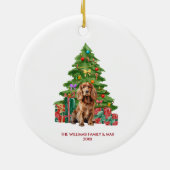 Cocker Spaniel hond gepersonaliseerd Kerstmis Keramisch Ornament (Achterkant)