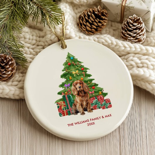 Cocker Spaniel Hond Gepersonaliseerde Kerst Keramisch Ornament