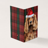 Cocker Spaniel hond geruit Kerstvakantie Kaart (Buitenkant)