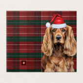 Cocker Spaniel hond geruit Kerstvakantie Kaart (Buitenkant ongevouwen)