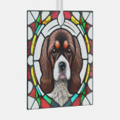 Cocker Spaniel Hond "Glas in lood" Glas Ornament (Voorkant Rechts)