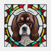 Cocker Spaniel Hond "Glas in lood" Glas Ornament (Achterkant)