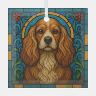 Cocker Spaniel Hond "Glas in lood" Glas Ornament
