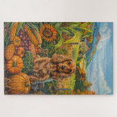 Cocker Spaniel hond herfst oogst thanksgiving Legpuzzel (Horizontaal)