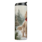 Cocker Spaniel hond in de sneeuw Kerstmis Thermosbeker (Gedraaid links)