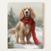 Cocker Spaniel hond in de sneeuw met Kerstmis Planner (Achterkant)
