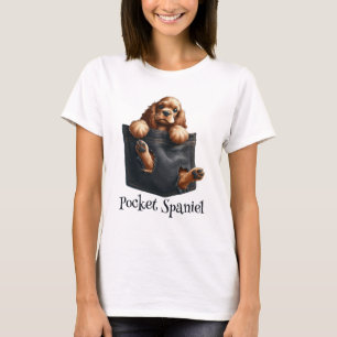 Cocker Spaniel Hond In Een Pocket T-shirt