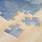 Cocker Spaniel Hond in Sledge Laat het Sneeuw Kers Legpuzzel (Zijkant)