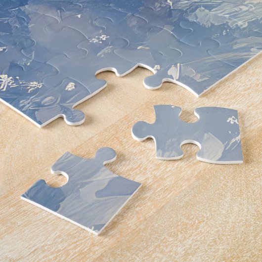 Cocker Spaniel Hond in Sledge Laat het Sneeuw Kers Legpuzzel (Zijkant)