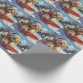 Cocker Spaniel-hond in slee laat het sneeuwen Kers Cadeaupapier (Hoek)