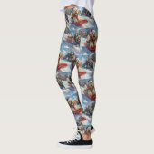 Cocker Spaniel-hond in slee laat het sneeuwen Kers Leggings (Links)