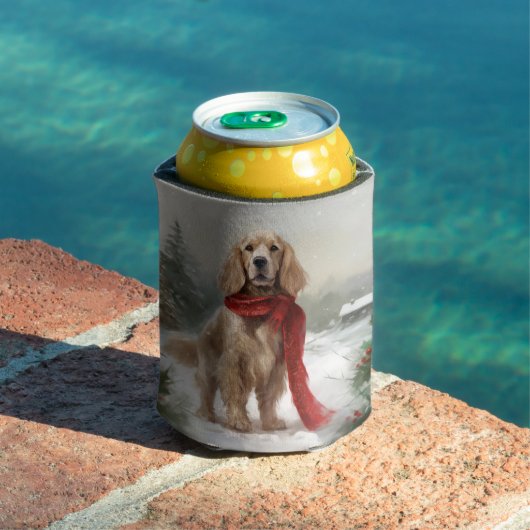 Cocker Spaniel Hond in Sneeuw Kerstmis Blikjeskoeler (Insitu Zwembad)