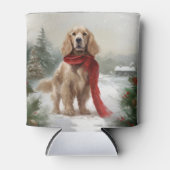 Cocker Spaniel Hond in Sneeuw Kerstmis Blikjeskoeler (Voorkant)