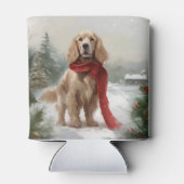 Cocker Spaniel Hond in Sneeuw Kerstmis Blikjeskoeler (Achterkant)