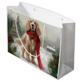 Cocker Spaniel Hond in Sneeuw Kerstmis Groot Cadeauzakje (Achterkant Gekanteld)