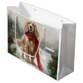 Cocker Spaniel Hond in Sneeuw Kerstmis Groot Cadeauzakje (Voorkant Gekanteld)