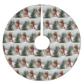 Cocker Spaniel Hond in Sneeuw Kerstmis Kerstboom Rok (Voorkant)