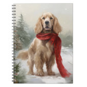 Cocker Spaniel Hond in Sneeuw Kerstmis Notitieboek (Voorkant)