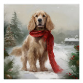 Cocker Spaniel Hond in Sneeuw Kerstmis Perfect Poster (Voorkant)
