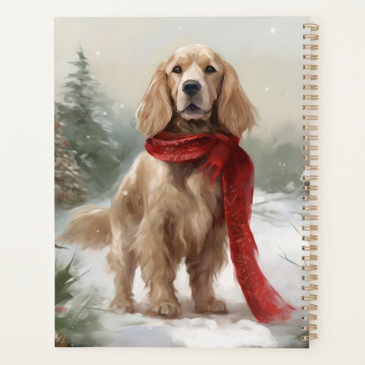 Cocker Spaniel Hond in Sneeuw Kerstmis Planner (Achterkant)