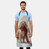 Cocker Spaniel Hond in Sneeuw Kerstmis Schort (Gedragen)