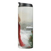 Cocker Spaniel Hond in Sneeuw Kerstmis Thermosbeker (Geroteerd rechts)