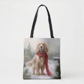 Cocker Spaniel Hond in Sneeuw Kerstmis Tote Bag (Voorkant)
