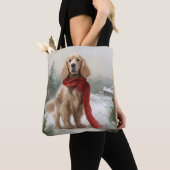 Cocker Spaniel Hond in Sneeuw Kerstmis Tote Bag (Dichtbij)