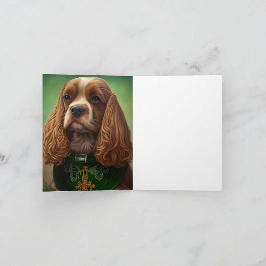 Cocker Spaniel hond in St. Patrick's Day jurk Kaart (Binnen)