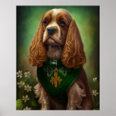 Cocker Spaniel-hond in St. Patrick's Day-jurk Poster (Voorkant)