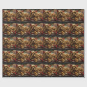 Cocker Spaniel Hond Kerst Feestelijk Cadeaupapier (Vlak)