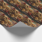 Cocker Spaniel Hond Kerst Feestelijk Cadeaupapier (Hoek)