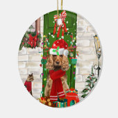 Cocker Spaniel hond kerst  Keramisch Ornament (Links)