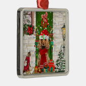 Cocker Spaniel Hond Kerst Keramische Bal Kerstmis Metalen Ornament (Rechts)