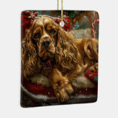 Cocker Spaniel Hond Kerstfeest Keramisch Ornament (Rechts)