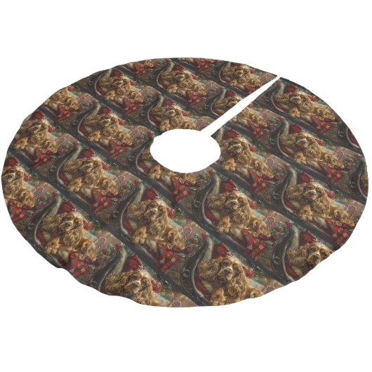 Cocker Spaniel Hond Kerstfeest Kerstboom Rok (Gekanteld)