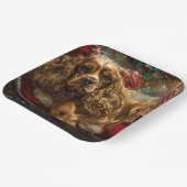 Cocker Spaniel Hond Kerstfeest Papieren Bordje (Gebogen)