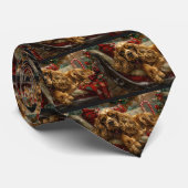 Cocker Spaniel Hond Kerstfeest Stropdas (Opgerold)