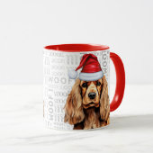 Cocker Spaniel Hond Kerstman Woof Kerstmis Mok (Voorkant rechts)