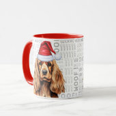 Cocker Spaniel Hond Kerstman Woof Kerstmis Mok (Voorkant links)