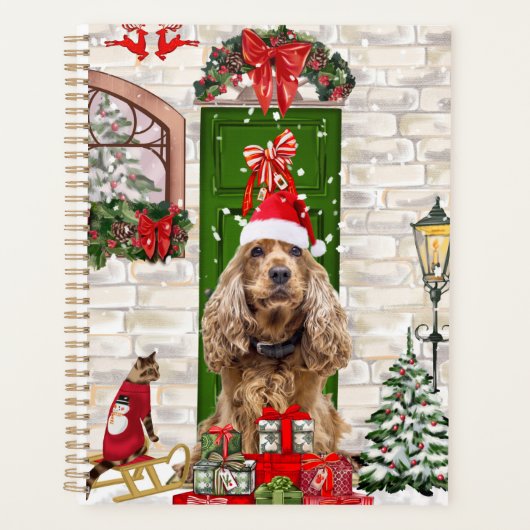 Cocker Spaniel Hond Kerstmis Planner (Voorkant)