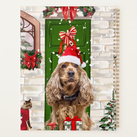 Cocker Spaniel Hond Kerstmis Planner (Achterkant)