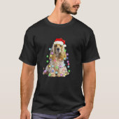 Cocker Spaniel hond Kerstverlichting Panama Funny T-shirt (Voorkant)