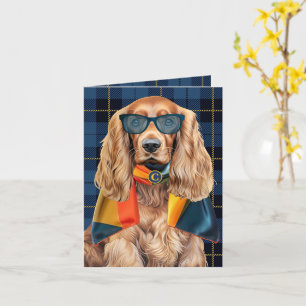 Cocker Spaniel Hond Kleurrijk Schotse Ruit Monogra Kaart