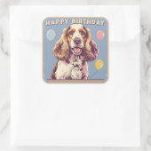 Cocker Spaniel Hond Kleurrijk Vierkante Sticker (Tas)
