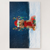 Cocker Spaniel hond met kerstcadeaus Legpuzzel (Verticaal)