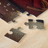 Cocker Spaniel Hond Met Kerstcadeaus Open Haard Legpuzzel (Zijkant)